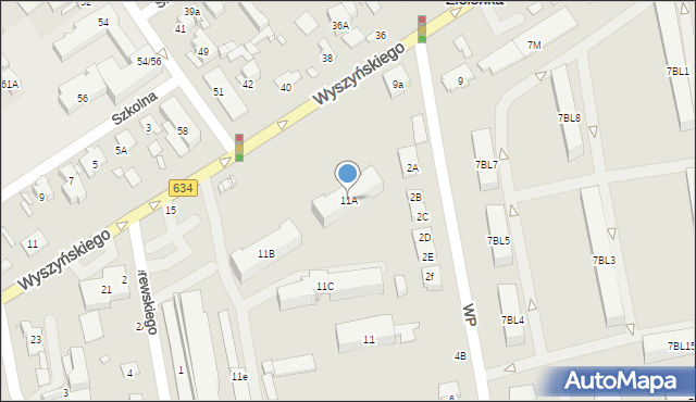 Zielonka, Wyszyńskiego Stefana, ks. prym. kard., 11A, mapa Zielonka