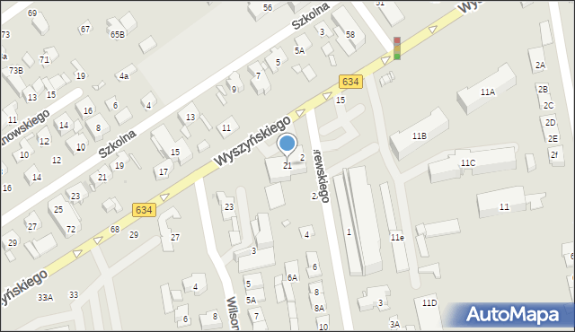 Zielonka, Wyszyńskiego Stefana, ks. prym. kard., 21, mapa Zielonka