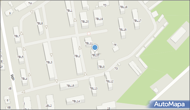 Zielonka, Wyszyńskiego Stefana, ks. prym. kard., 7BL10, mapa Zielonka