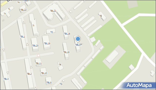 Zielonka, Wyszyńskiego Stefana, ks. prym. kard., 7BL17, mapa Zielonka