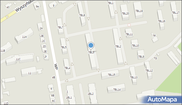 Zielonka, Wyszyńskiego Stefana, ks. prym. kard., 7BL3, mapa Zielonka