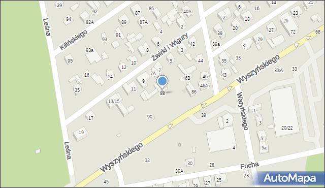 Zielonka, Wyszyńskiego Stefana, ks. prym. kard., 88, mapa Zielonka