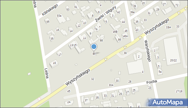 Zielonka, Wyszyńskiego Stefana, ks. prym. kard., 90, mapa Zielonka