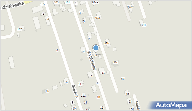 Żory, Wybickiego Józefa, gen., 9, mapa Żor