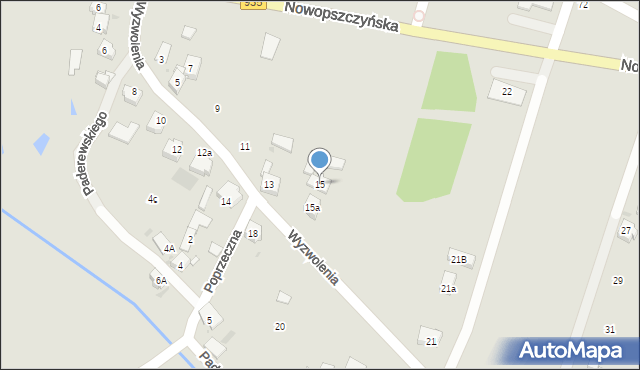 Żory, Wyzwolenia, 15, mapa Żor