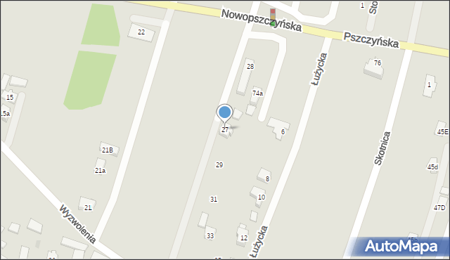 Żory, Wyzwolenia, 27, mapa Żor