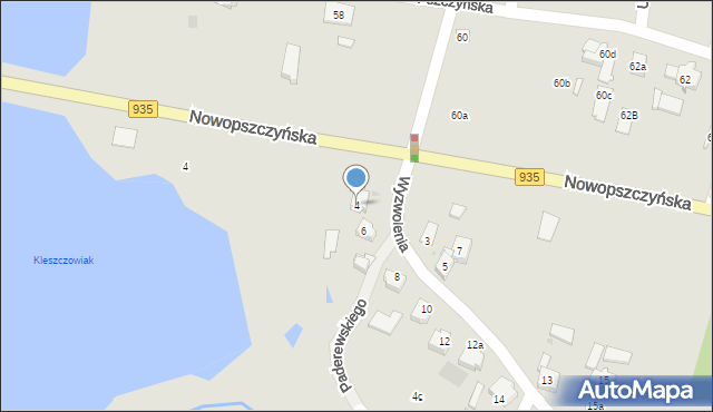 Żory, Wyzwolenia, 4, mapa Żor