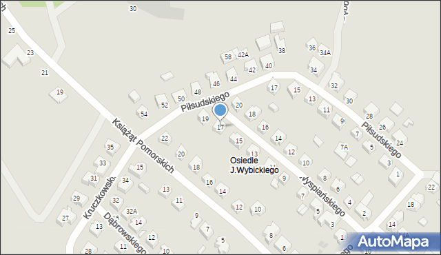 Żukowo, Wyspiańskiego Stanisława, 17, mapa Żukowo