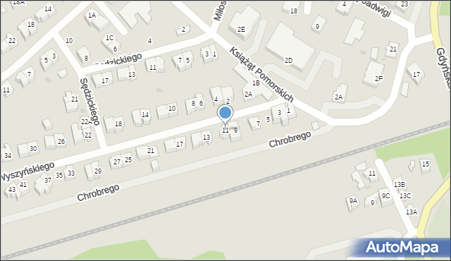 Żukowo, Wyszyńskiego Stefana, ks. kard., 11, mapa Żukowo