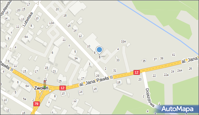 Zwoleń, Wyszyńskiego Stefana, ks. kard., 6, mapa Zwoleń