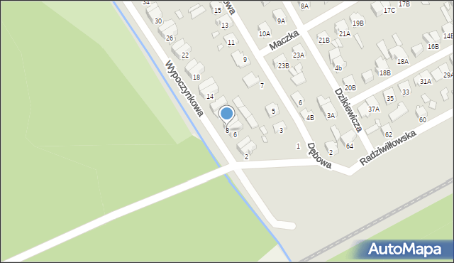 Żyrardów, Wypoczynkowa, 8, mapa Żyrardów