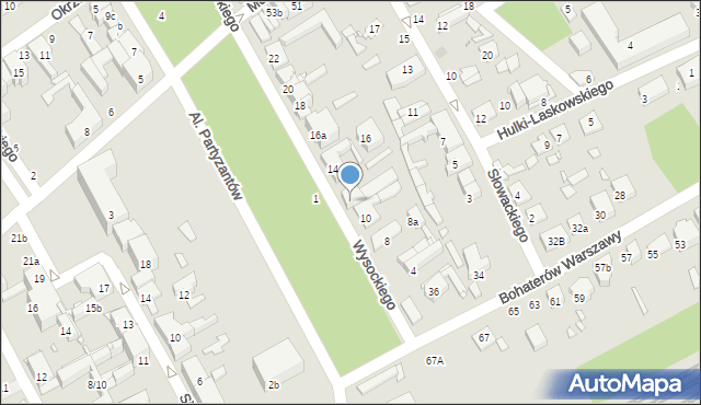 Żyrardów, Wysockiego Piotra, 12, mapa Żyrardów