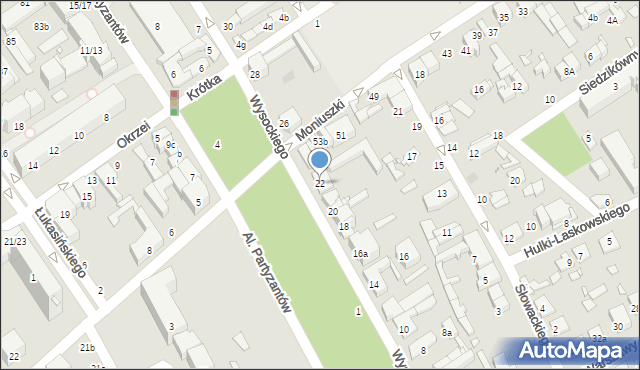 Żyrardów, Wysockiego Piotra, 22, mapa Żyrardów