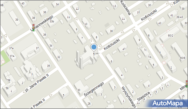 Żyrardów, Wyszyńskiego Stefana, ks. prym. kard., 5, mapa Żyrardów