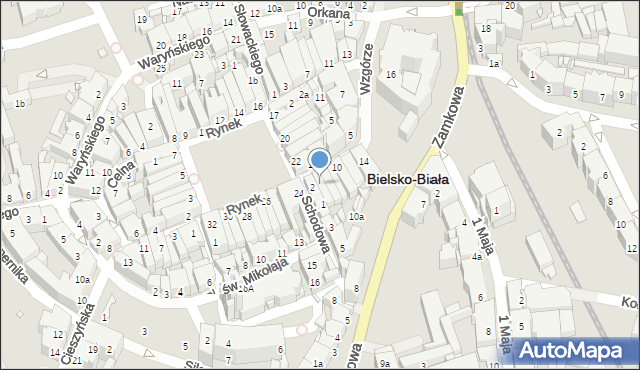 Bielsko-Biała, Wzgórze, 4, mapa Bielsko-Białej