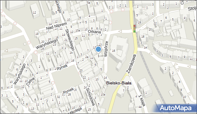Bielsko-Biała, Wzgórze, 7, mapa Bielsko-Białej