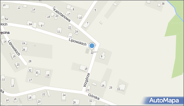 Cięcina, Wzgórze, 12, mapa Cięcina