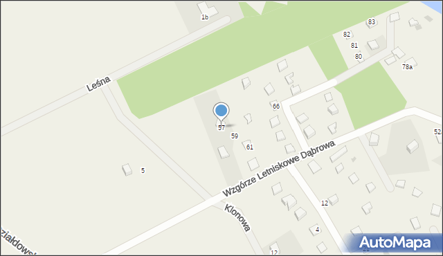 Dąbrówno, Wzgórze Letniskowe Dąbrowa, 57, mapa Dąbrówno