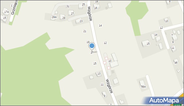Gaj, Wzgórze, 17, mapa Gaj