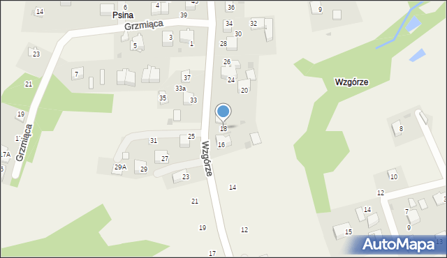 Gaj, Wzgórze, 18, mapa Gaj