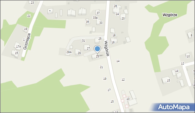 Gaj, Wzgórze, 23, mapa Gaj
