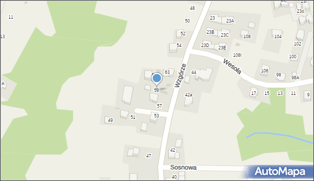 Gaj, Wzgórze, 59, mapa Gaj