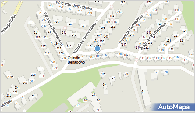 Gdynia, Wzgórze Bernadowo, 105, mapa Gdyni