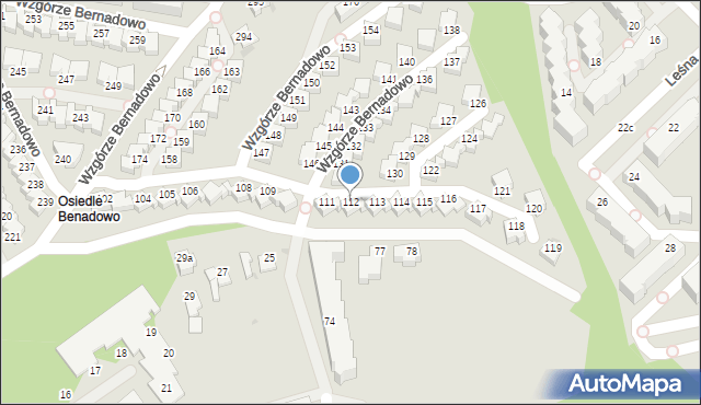 Gdynia, Wzgórze Bernadowo, 112, mapa Gdyni