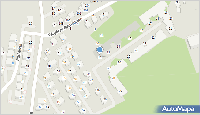 Gdynia, Wzgórze Bernadowo, 12, mapa Gdyni