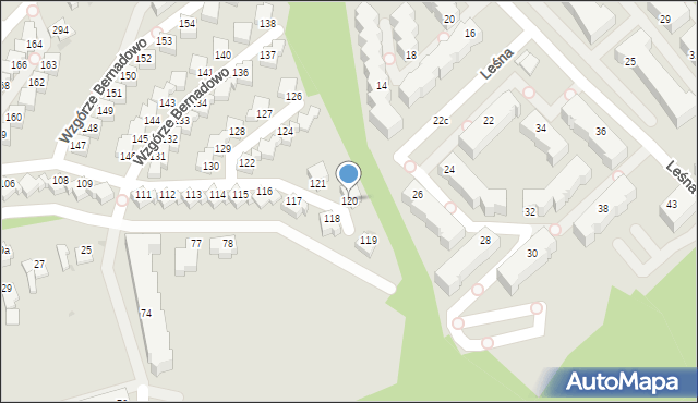 Gdynia, Wzgórze Bernadowo, 120, mapa Gdyni