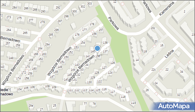 Gdynia, Wzgórze Bernadowo, 136, mapa Gdyni