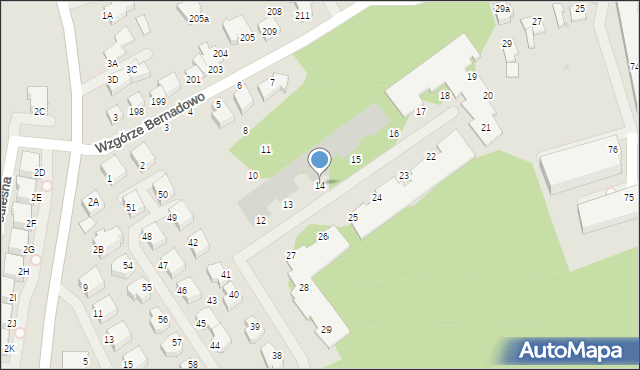 Gdynia, Wzgórze Bernadowo, 14, mapa Gdyni