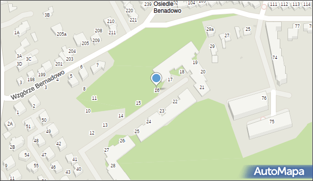 Gdynia, Wzgórze Bernadowo, 16, mapa Gdyni