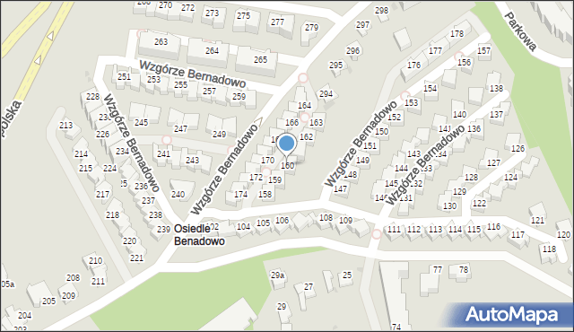 Gdynia, Wzgórze Bernadowo, 160, mapa Gdyni