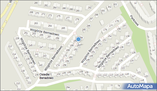 Gdynia, Wzgórze Bernadowo, 163, mapa Gdyni