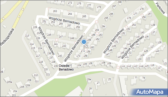 Gdynia, Wzgórze Bernadowo, 171, mapa Gdyni