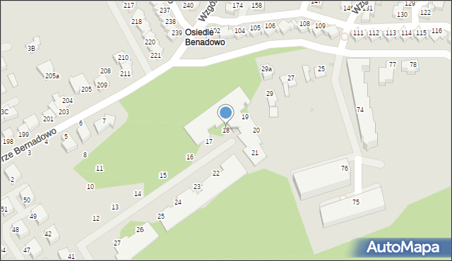 Gdynia, Wzgórze Bernadowo, 18, mapa Gdyni