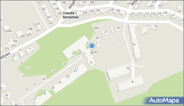Gdynia, Wzgórze Bernadowo, 20, mapa Gdyni