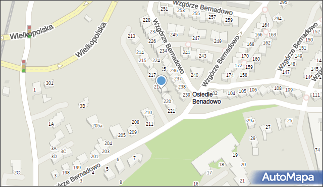 Gdynia, Wzgórze Bernadowo, 219, mapa Gdyni
