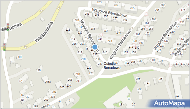 Gdynia, Wzgórze Bernadowo, 237, mapa Gdyni