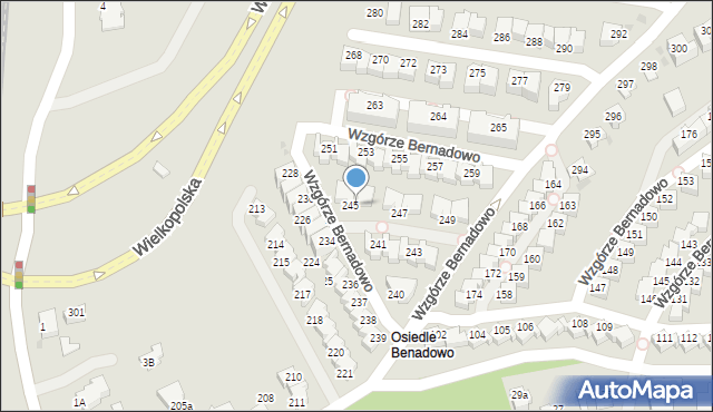 Gdynia, Wzgórze Bernadowo, 246, mapa Gdyni