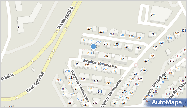 Gdynia, Wzgórze Bernadowo, 263b, mapa Gdyni