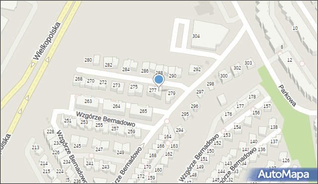Gdynia, Wzgórze Bernadowo, 278, mapa Gdyni