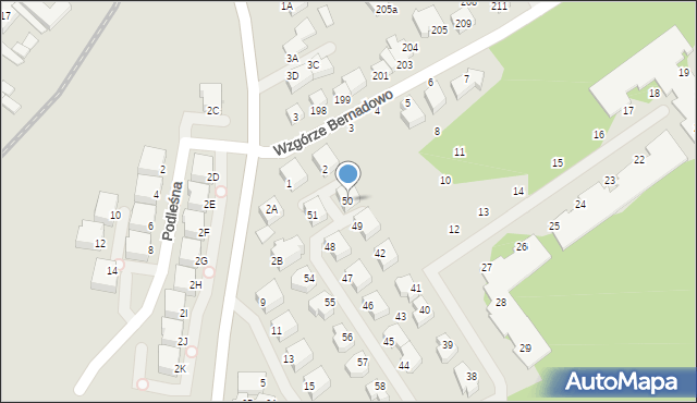 Gdynia, Wzgórze Bernadowo, 50, mapa Gdyni