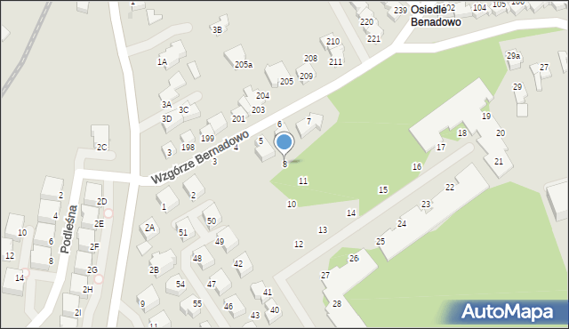 Gdynia, Wzgórze Bernadowo, 8, mapa Gdyni