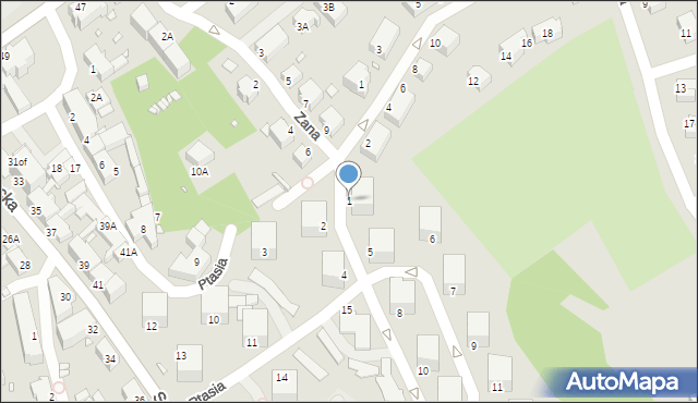 Jelenia Góra, Wzgórze Grota-Roweckiego Stefana, gen., 1, mapa Jelenia Góra