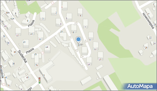 Jelenia Góra, Wzgórze Grota-Roweckiego Stefana, gen., 10, mapa Jelenia Góra