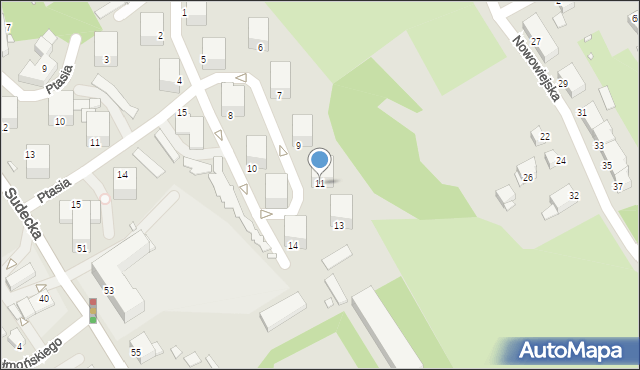 Jelenia Góra, Wzgórze Grota-Roweckiego Stefana, gen., 11, mapa Jelenia Góra