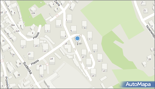 Jelenia Góra, Wzgórze Grota-Roweckiego Stefana, gen., 8, mapa Jelenia Góra