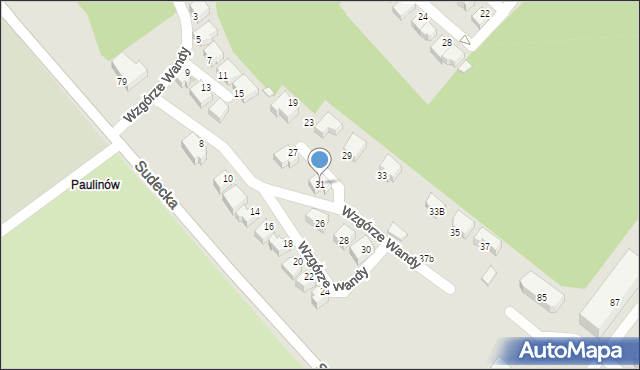 Jelenia Góra, Wzgórze Wandy, 31, mapa Jelenia Góra